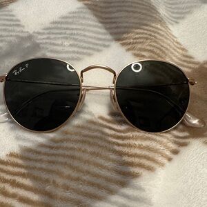 Ray-Ban Gold Frame Round Sunglasses